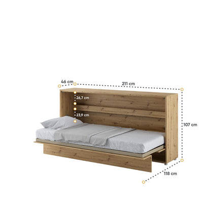 BC-06 Horizontal Wall Bed Concept 90cm With Storage Cabinet