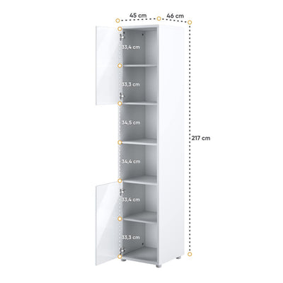 BC-03 Vertical Wall Bed Concept 90cm With Storage Cabinets and LED