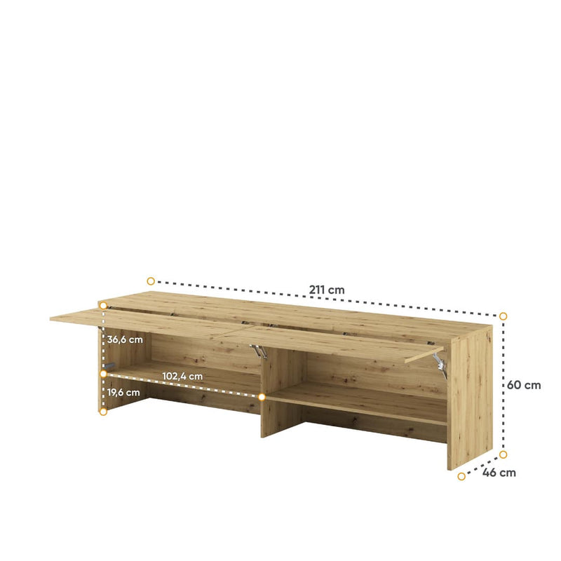 BC-04 Horizontal Wall Bed Concept 140cm With Storage Cabinet