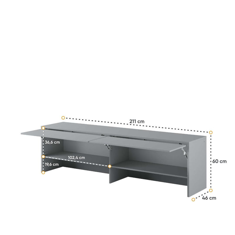 BC-04 Horizontal Wall Bed Concept 140cm With Storage Cabinet