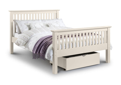 Barcelona Double Bed High Foot End 135cm Stone White