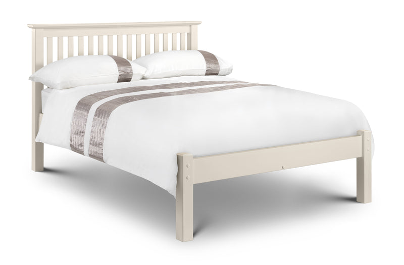 Barcelona King Bed Low Foot End 150cm Stone White