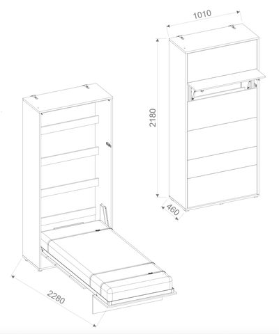 BC-03 Vertical Wall Bed Concept 90cm