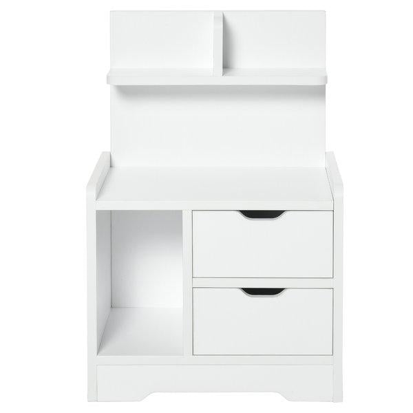 Bedside Table With 2 Drawers And Shelves Storage Organiser Bedroom Living