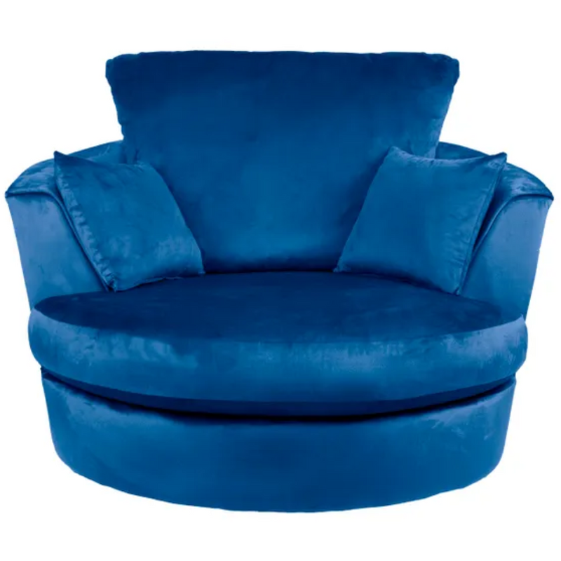 Rockford Deluxe Velvet Swivel Chair Royal Blue