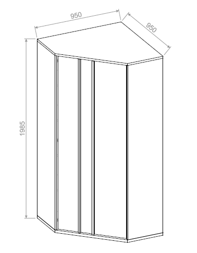 Imola IM-01 Corner Wardrobe 95cm