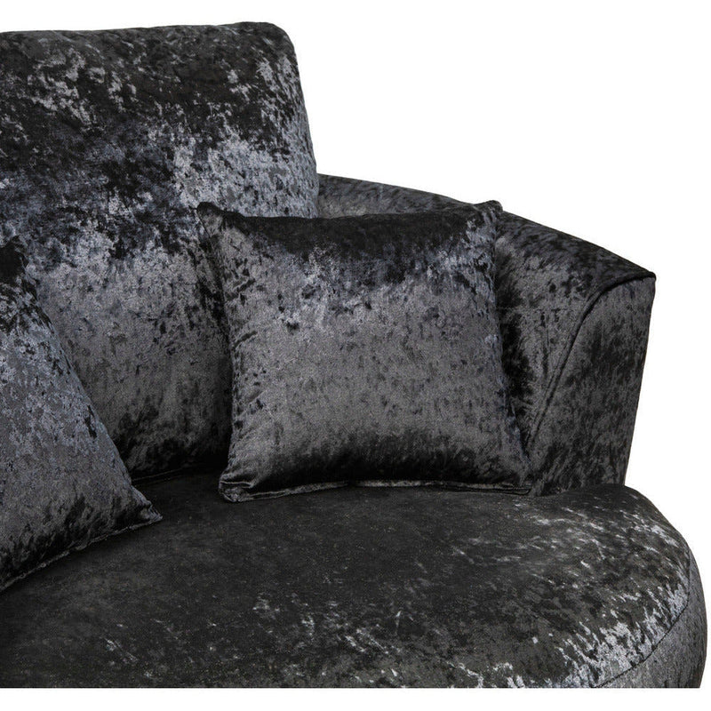 Chicago Crushed Velvet Swivel Chair Black Colour