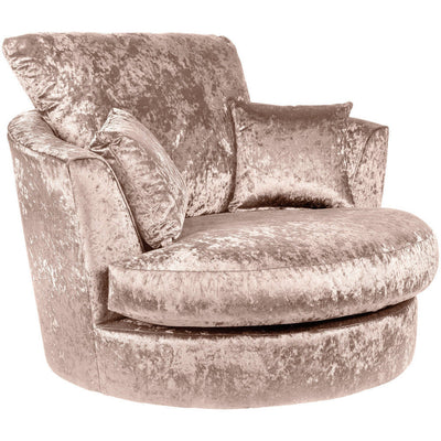 Chicago Crushed Velvet Swivel Chair Black Colour