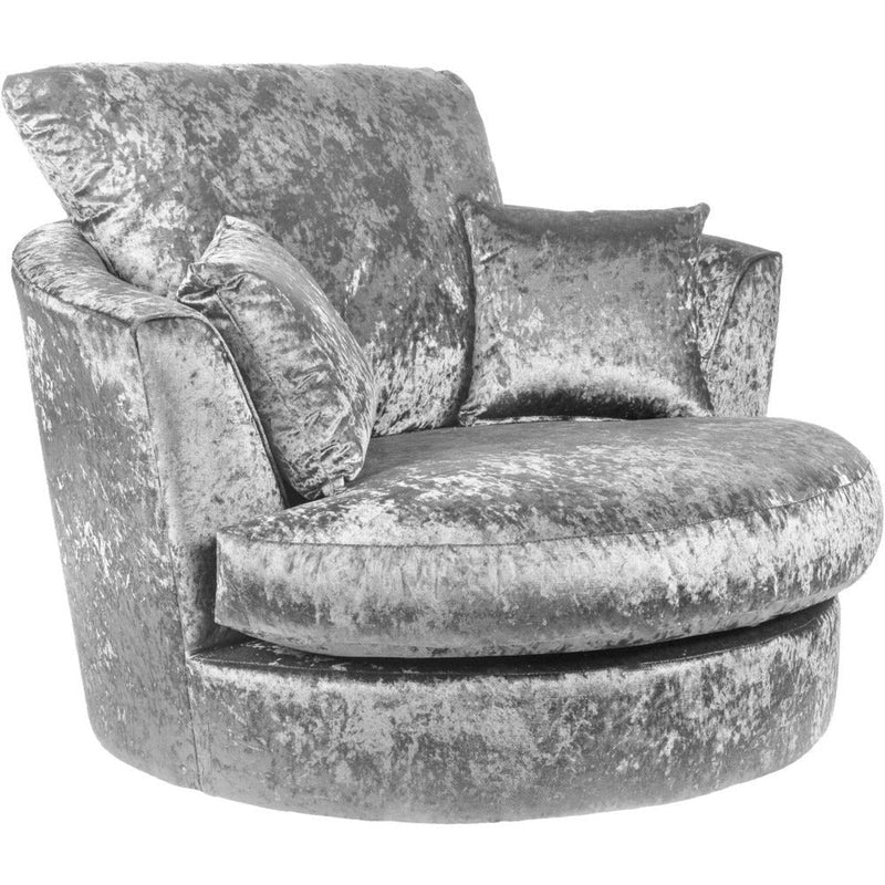 Chicago Crushed Velvet Swivel Chair Black Colour