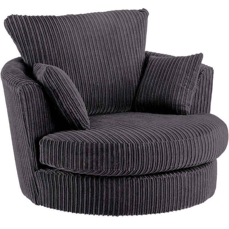 Chicago Jumbo Cord Swivel Chair Grey Colour