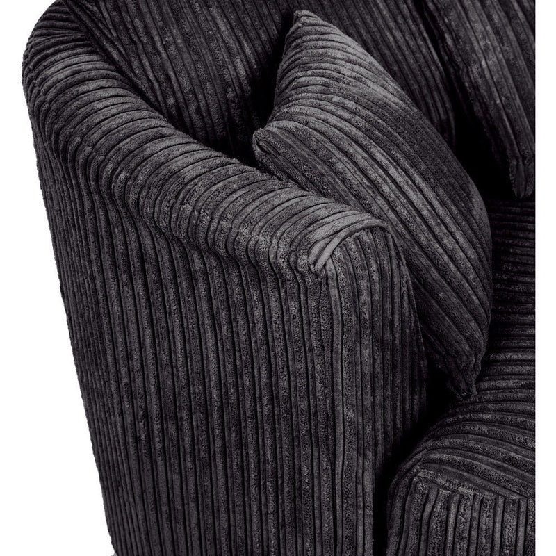 Chicago Jumbo Cord Swivel Chair Black Colour