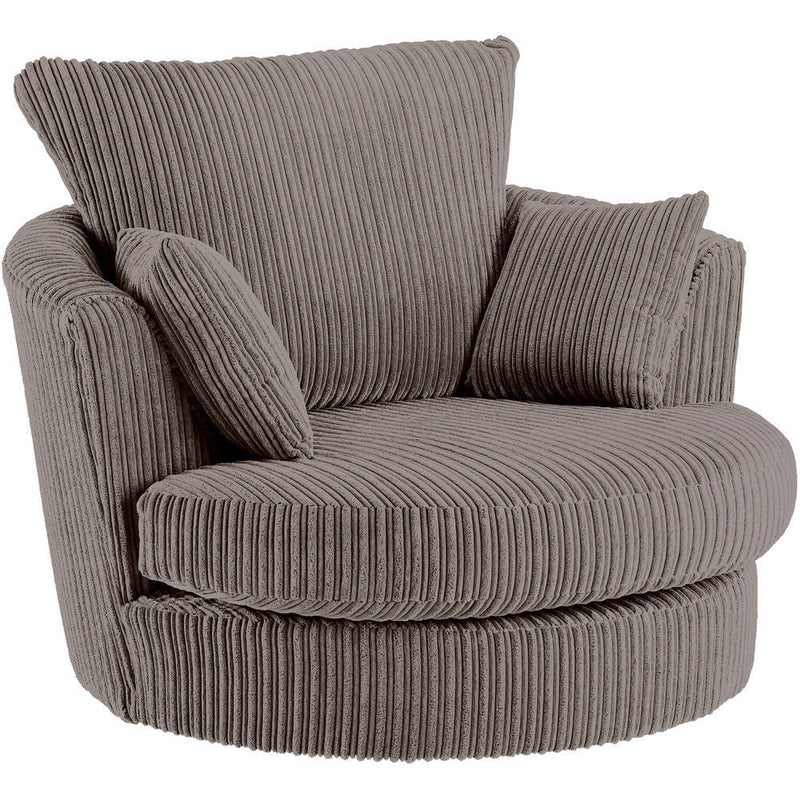 Chicago Jumbo Cord Swivel Chair Grey Colour