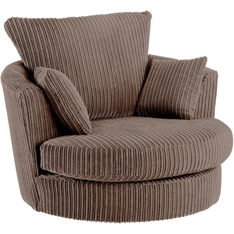 Chicago Jumbo Cord Swivel Chair Coffee Colour