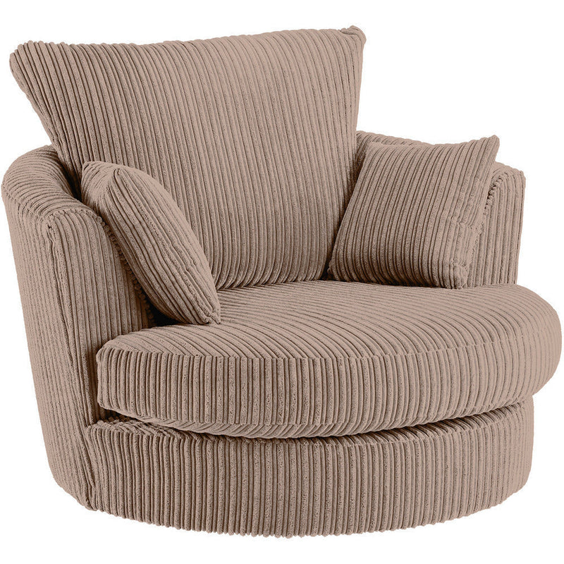 Chicago Jumbo Cord Swivel Chair Coffee Colour