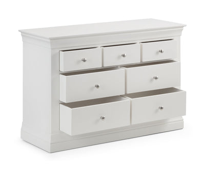 Clermont 4+3 Drawer Wide Chest White