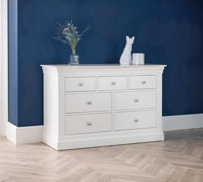 Clermont 4+3 Drawer Wide Chest White