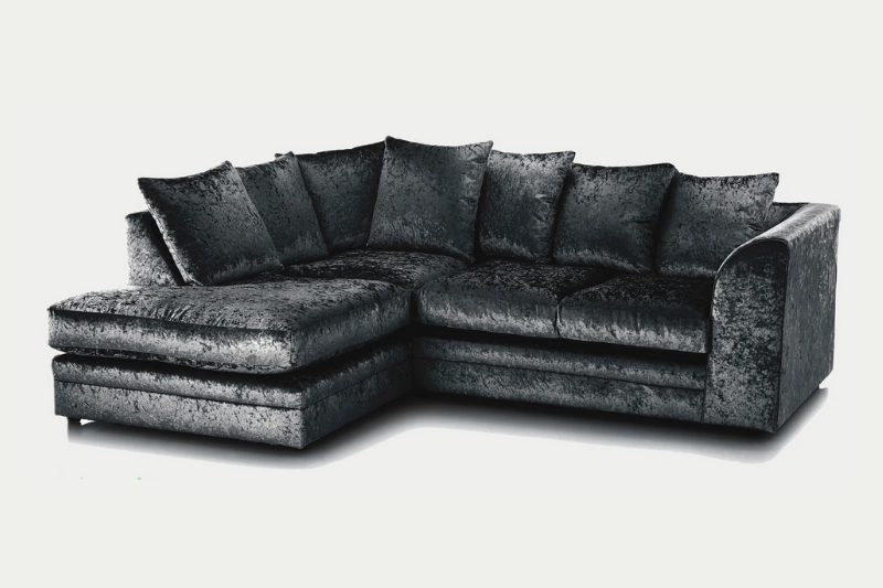 Clover Corner Sofa Crushed Velvet