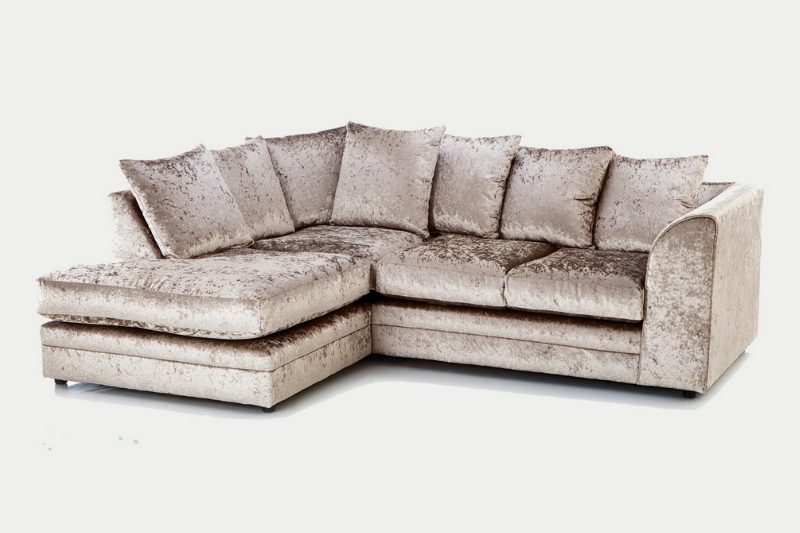 Clover Corner Sofa Crushed Velvet