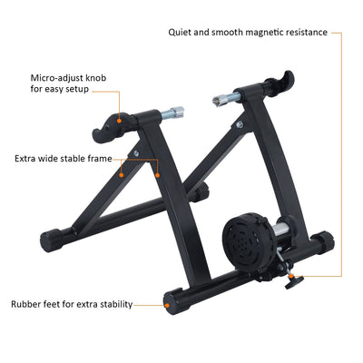 HOMCOM Foldable Indoor Bike Turbo Trainer-Black