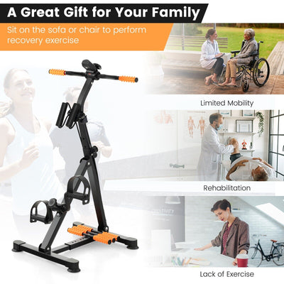 Pedal Exercise Bike with Massage and LCD Monitor-Orange