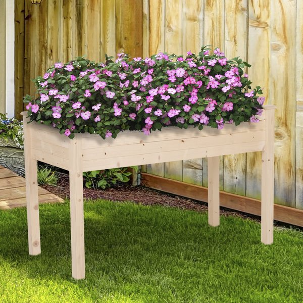 122.5Lx56.5Wx76H Cm. Non-Woven Fabric Planting Bed - Fir Wood