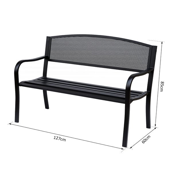 120 Cm. 2 Persons Garden Bench - Black