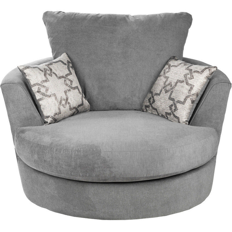 Grace Soft Textured Swivel Chair Grace Grey