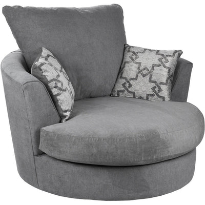 Grace Soft Textured Swivel Chair Grace Grey