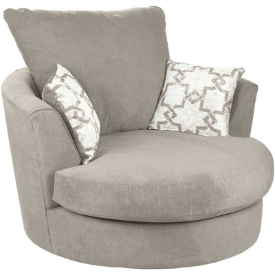 Grace Soft Textured Swivel Chair Grace Grey