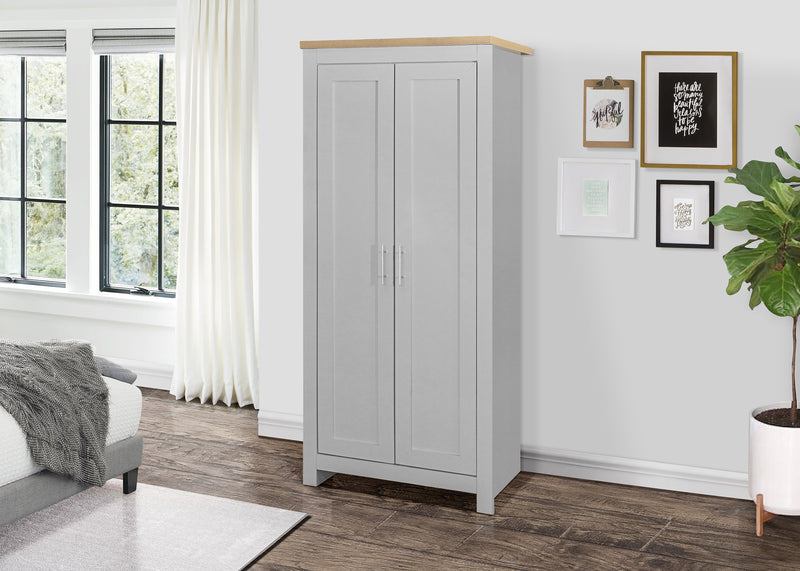 Highgate 2 Door Wardrobe -  Grey & Oak