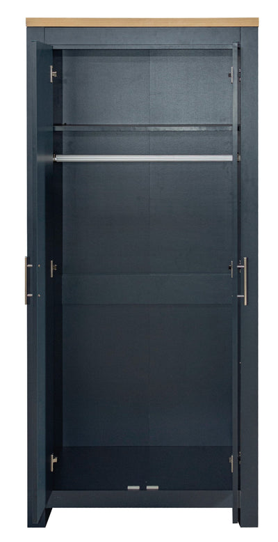 Highgate 2 Door Wardrobe -  Navy & Oak