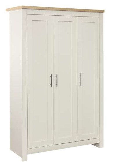 Highgate 3 Door Wardrobe -  Cream & Oak