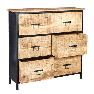 Cosmo Industrial Six Drawer Chest