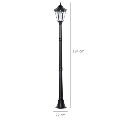 1.9M Garden Lamp Post Light, Black