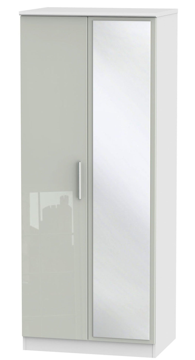 Knightsbridge 2ft 6in Plain Tall Mirror Wardrobe