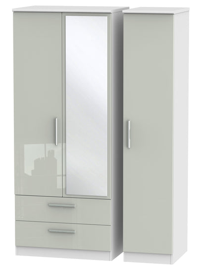 Knightsbridge Triple 2 Drawer Mirror Wardrobe