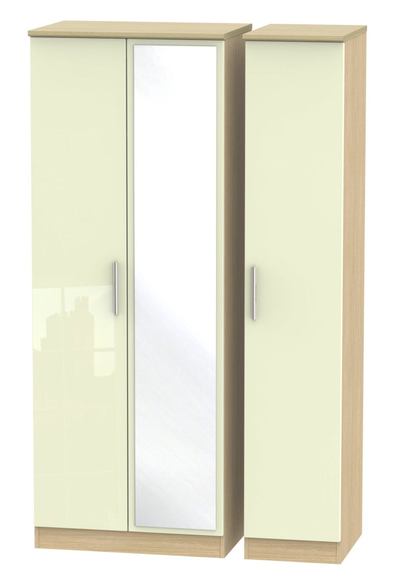 Knightsbridge 3 Door Tall Wardrobe With Mirror