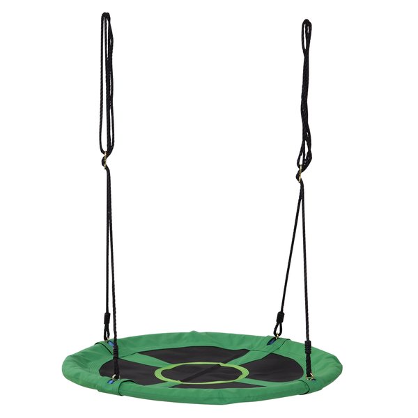 100x4.5H Cm. Kids Swing Outdoor Toys - Black/Green