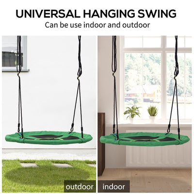 100x4.5H Cm. Kids Swing Outdoor Toys - Black/Green