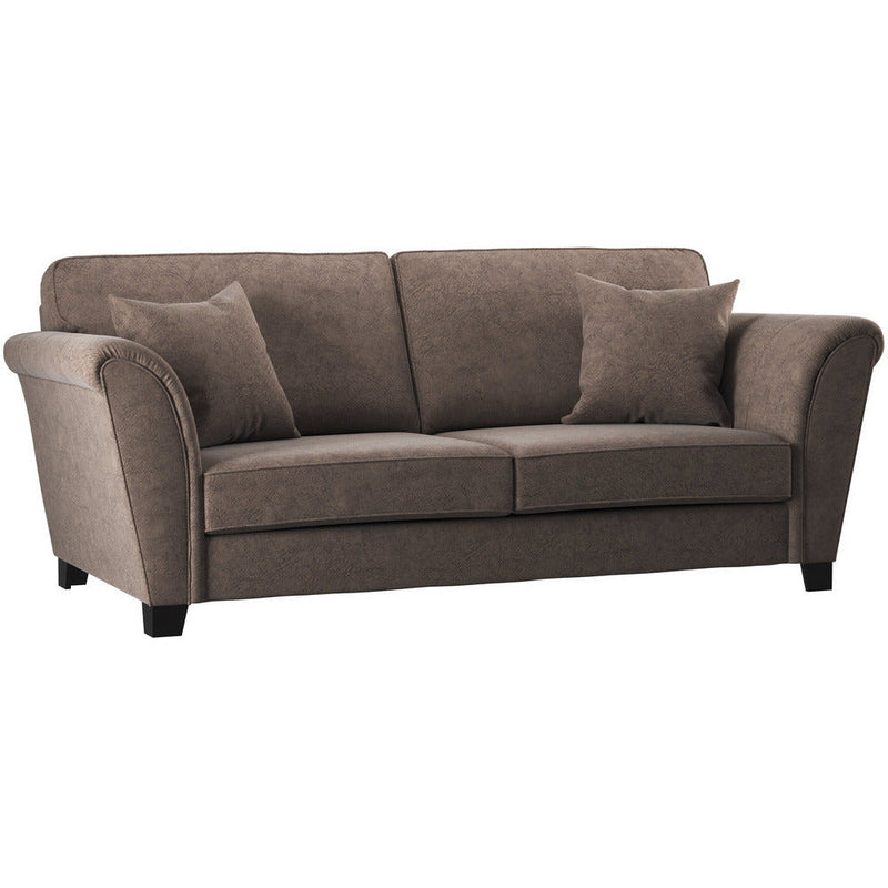 Leighton Soft Suede Chocolate 3 Seater Sofa