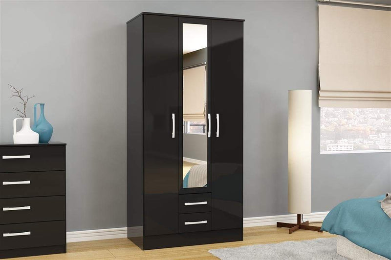 Lynx 3 Door 2 Drawer Wardrobe with Mirror