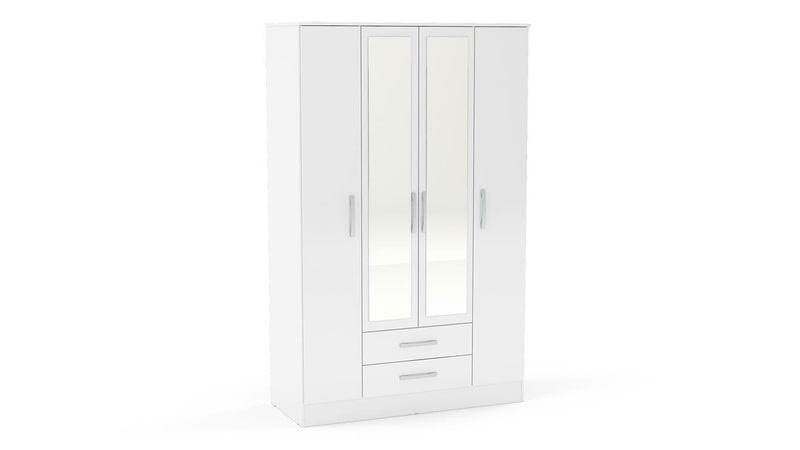 Lynx 4 Door 2 Drawer Wardrobe with Mirror