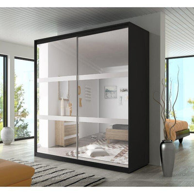 Multi 10 Sliding Mirror Door Wardrobe 183cm