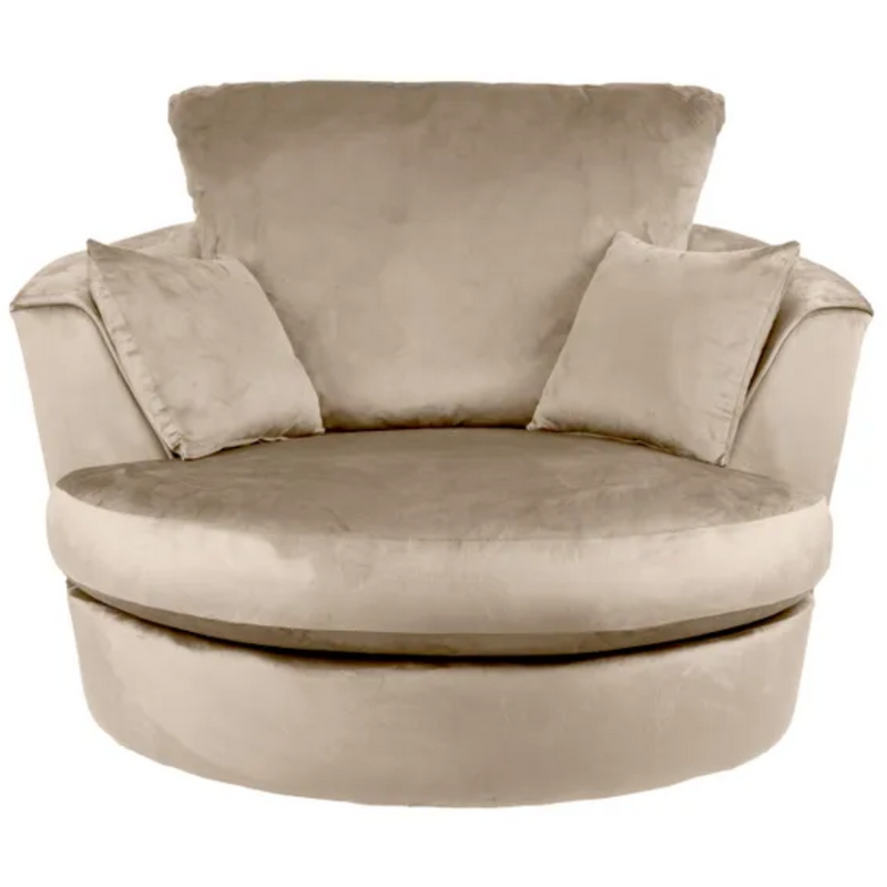 Rockford Deluxe Velvet Swivel Chair Silver Grey