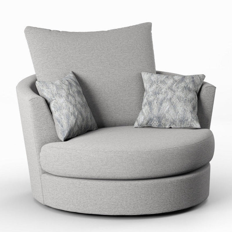 Missy Soft Chenille Swivel Chair Navy Blue