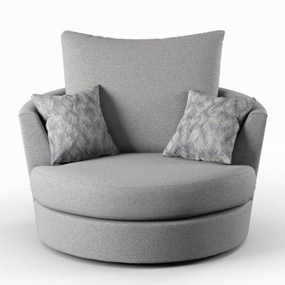 Missy Soft Chenille Swivel Chair Navy Blue