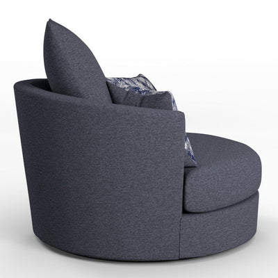 Missy Soft Chenille Swivel Chair Navy Blue