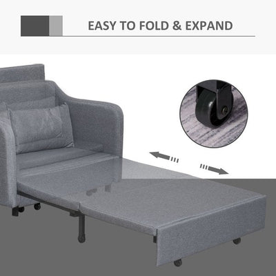 Modern Two Seater Sofa Convertible Sleeper Bed W/ Armrest Living Room