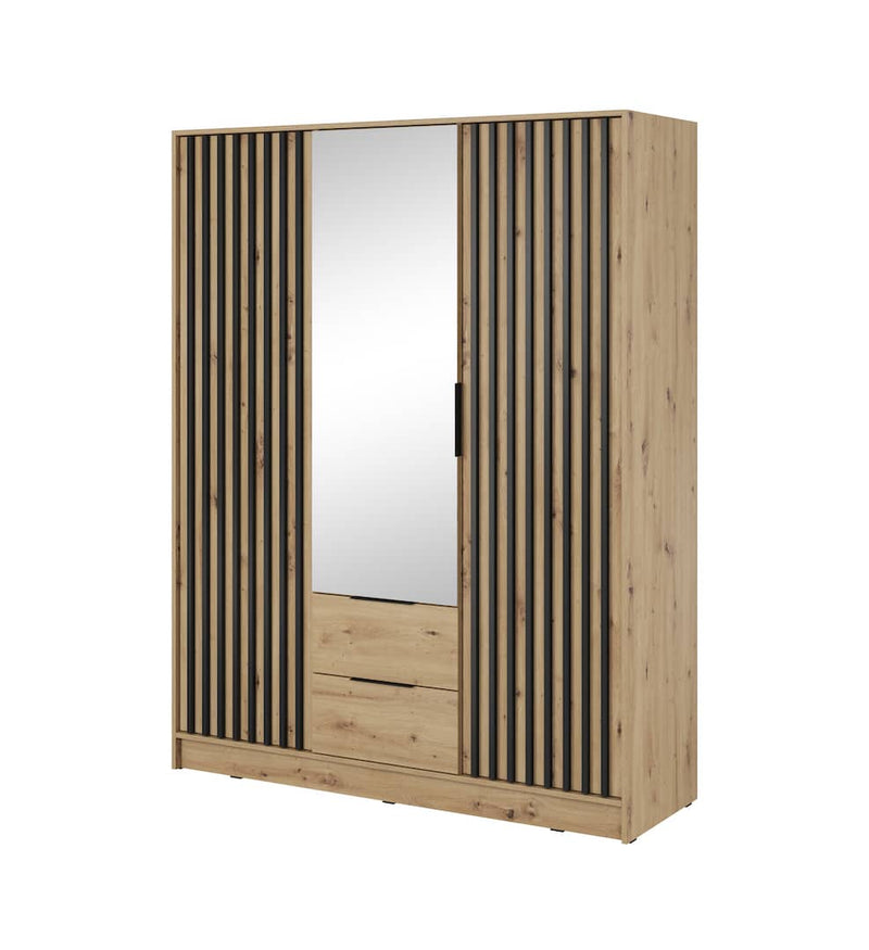 Nelly Hinged Door Wardrobe 155cm [Mirror]