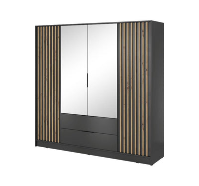 Nelly Hinged Door Wardrobe 206cm [Mirror]